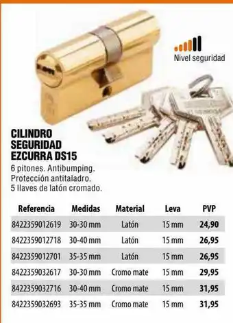 Optimus Cilindro Seguridad Ezcurra Ds15 oferta