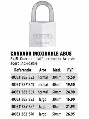 Optimus Candado Inoxidable Abus oferta