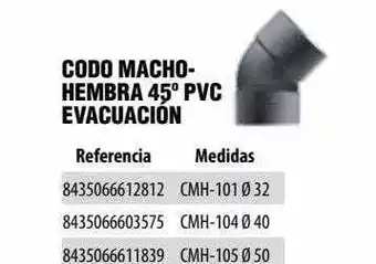 Optimus Codo Macho-hembra 45° Pvc Evacuacion oferta