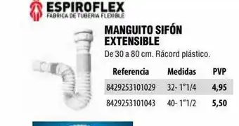 Optimus Espiroflex Manguito Sifón Extensible oferta