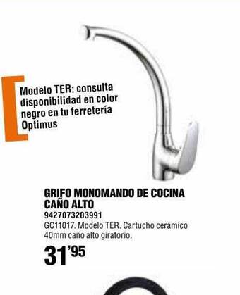 Optimus Grifo Monomando De Cocina Caño Alto oferta