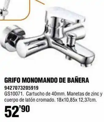 Optimus Grifo Monomando De Bañera oferta
