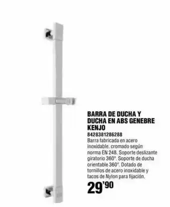 Optimus Barra De Ducha Y Ducha En Abs Genebre Kenjo oferta