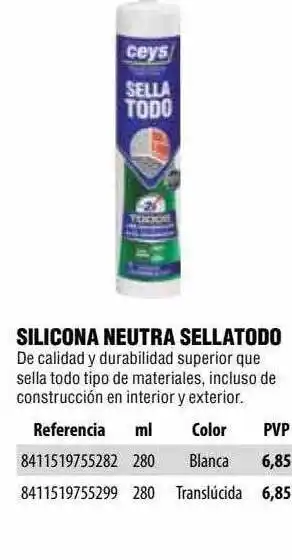 Optimus Silicona Neutra Sellatodo oferta