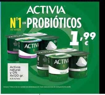 Supermercados Piedra Activia Natural Y 0% oferta