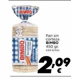 Supermercados Piedra Pan Sin Corteza Bimbo oferta