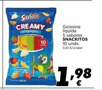 Supermercados Piedra Golosina Líquida 5 Sabores Snackitos oferta