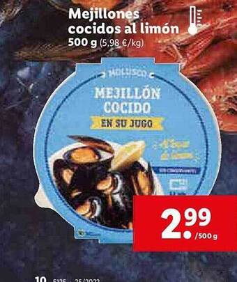 Lidl Mejillones Cocidos Al Limón oferta