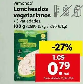 Lidl Vemondo Loncheados Vegetarianos oferta