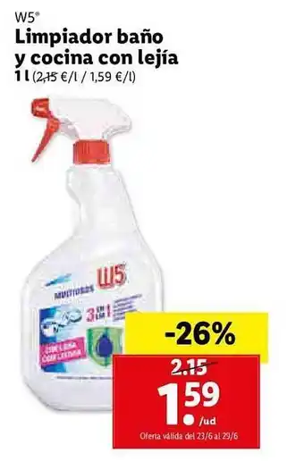 Lidl W5 Limpiador Baño Y Cocina Con Lejía oferta