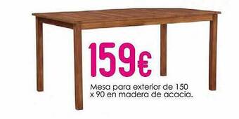Atrapamuebles Mesa Para Exterior De 150 X 90 En Madera De Acacia oferta