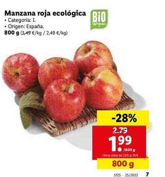Lidl Manzana Roja Ecológica oferta