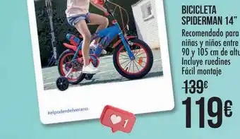Carrefour Bicicleta Spiderman 14 oferta