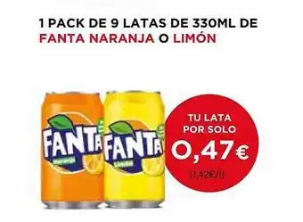 Hiper Usera 1 Pack De 9 Latas De 330ml De Fanta Naranja O Limón oferta
