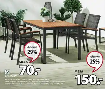 JYSK Jutlandia Mesa De Jardín Yttrup + Silla Apilable Maderne oferta