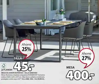 JYSK Jutlandia Mesa De Jardín Kopervik + Silla Sandved oferta