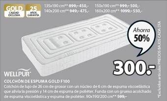 JYSK Wellpur Colchón De Espuma Gold F100 oferta
