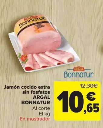 Carrefour Jamón cocido extra sin fosfatos argal bonnatur al corte oferta