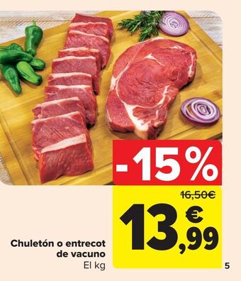 Carrefour Chuletón o entrecot de vacuno oferta