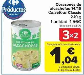 Carrefour Corazones de alcachofas carrefour classic oferta