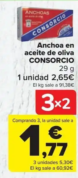 Carrefour Anchoa en aceite de oliva consorcio oferta