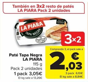 Carrefour Paté tapa negra la piara oferta