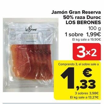 Carrefour Jamón gran reserva 50% raza duroc los berones oferta