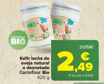 Carrefour Kéfir leche de oveja natural o desnatado carrefour bio oferta