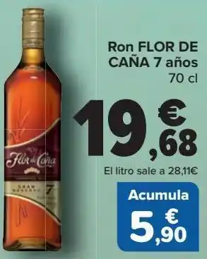 Carrefour Ron flor de caña 7 años oferta