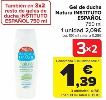 Carrefour Gel de ducha natura instituto español oferta