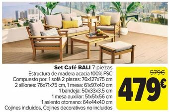 Carrefour Set café bali 7 piezas oferta