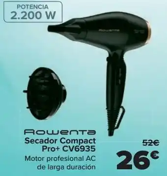 Carrefour Rowenta secador compact pro+ cv6935 oferta