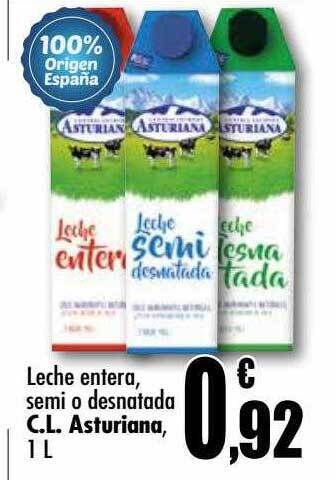 Unide Supermercados Leche Entera Semi O Desnatada C.l. Asturiana oferta