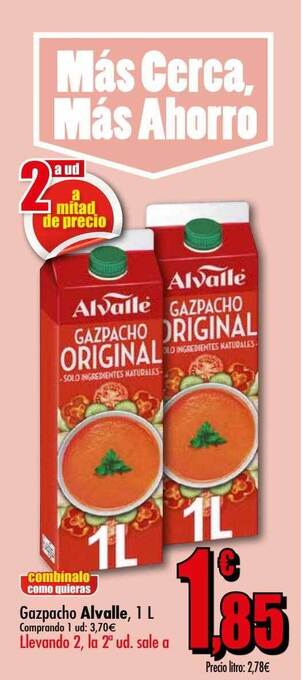 Unide Supermercados Gazpacho Alvalle oferta