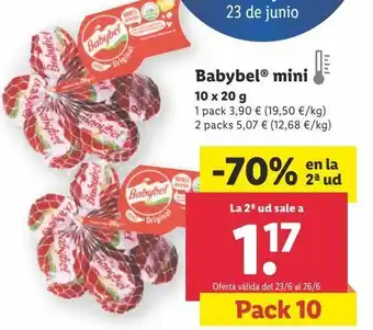Lidl Queso babybel oferta