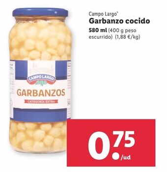 Lidl Garbanzos cocidos campo largo oferta