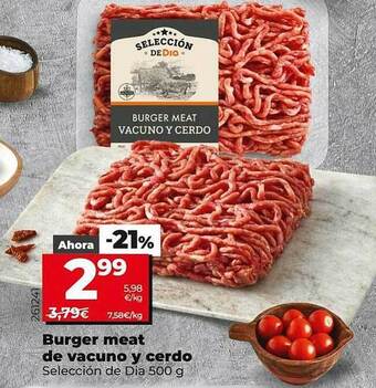 Dia Supermercados Burger Meat De Vacuno Y Cerdo Selección De Dia oferta