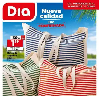 Dia Supermercados Bolsa De Algodón Azull Dia oferta