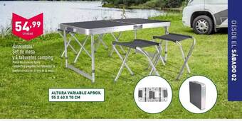 ALDI Adventuridge Set De Mesa Y 4 Taburetes Camping oferta
