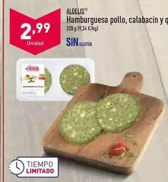 ALDI Aldelis Hamburguesa Pollo Calabacín oferta
