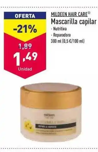 ALDI Mildeen Hair Care Mascarilla Capilar oferta