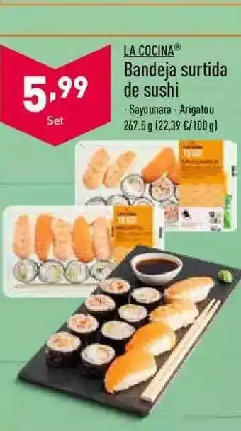 ALDI La Cocina Bandeja Surtida De Sushi oferta
