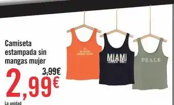 Carrefour Camiseta Estampada Sin Mangas Mujer oferta
