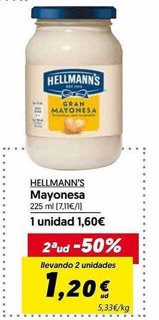 Hiper Usera 2a Ud -50% Hellmann's Mayonesa oferta