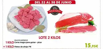 Hiper Usera Lote 2 Kilos 1 Kilo Carne Magra Para Guisar - Picar + 1 Kilo Filetes De Añojo 1ab oferta