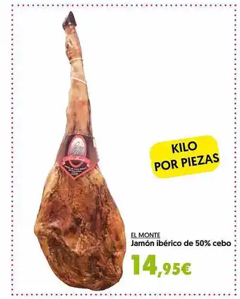 Hiper Usera El Monte Jamón Ibérico De 50% Cebo oferta