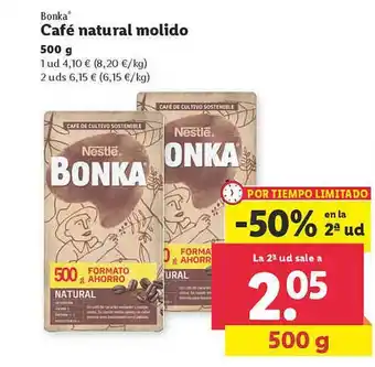Lidl -50% En La 2da Ud Bonka Café Natural Molido oferta