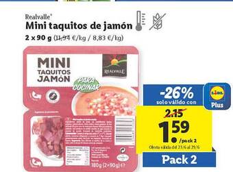 Lidl Realvalle Mini Taquitos De Jamón oferta