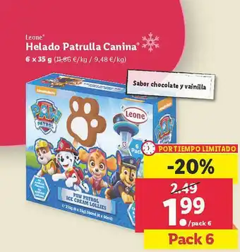 Lidl Leone Helado Patrulla Canina oferta