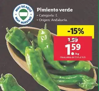 Lidl Pimiento Verde oferta
